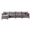 Bowery Hill Fabric 5 Piece Modular Sectional Sofa Chaise In Light Gray