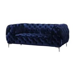 Mercer Navy Velvet Loveseat