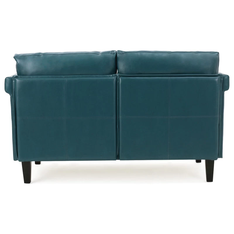 GDF Studio Harbison Leather Loveseat Settee, Teal - Image 7