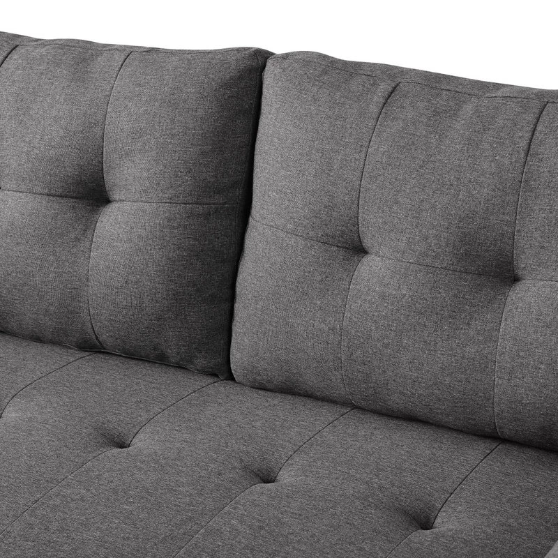 Lucca Linen Reversible Sleeper Sectional Sofa, Steel Gray - Image 9