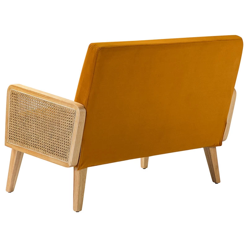 Wicker Arm Loveseat, Yellow - Image 4