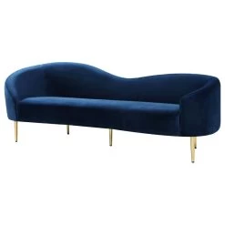 Ritz Velvet Sofa, Navy
