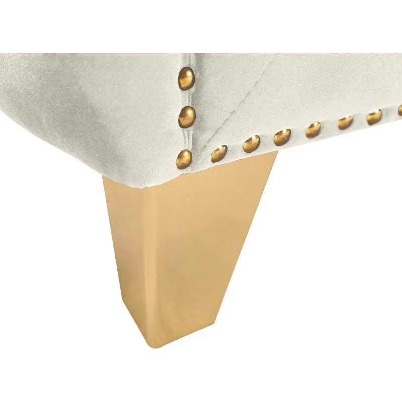 Michelle Fabric Upholstered Sofa, Gold Iron Legs, Cream Velvet - Image 5