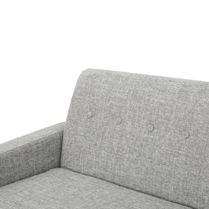GDF Studio Stratford Mid Century Modern Fabric 3-Seat Sofa, Light Gray Tweed - Image 6