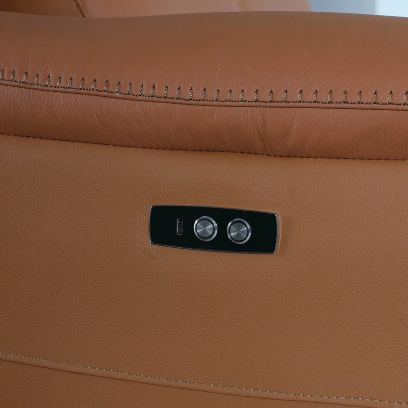 Frederico Genuine Italian Leather 6-Piece 1 Console 3-Power Reclining Sectional, Camel - Image 4