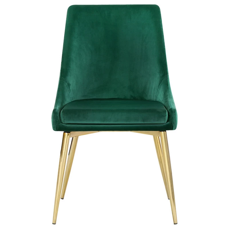 The Draper Dining Chair, Green, Velvet, Gold Base, Set Of 2 - Image 3