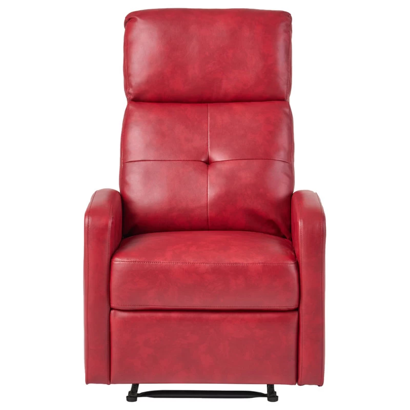 GDF Studio Teyana Red Leather Recliner Club Chair