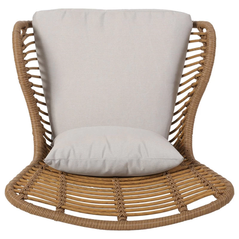 Gloria Indoor Wicker Club Chairs With Cushions, Set Of 2, Light Brown/Black/Beig - Image 9