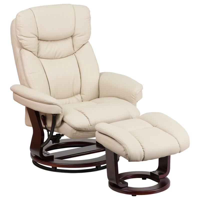 Flash Furniture Vintage Leather Recliner, Beige