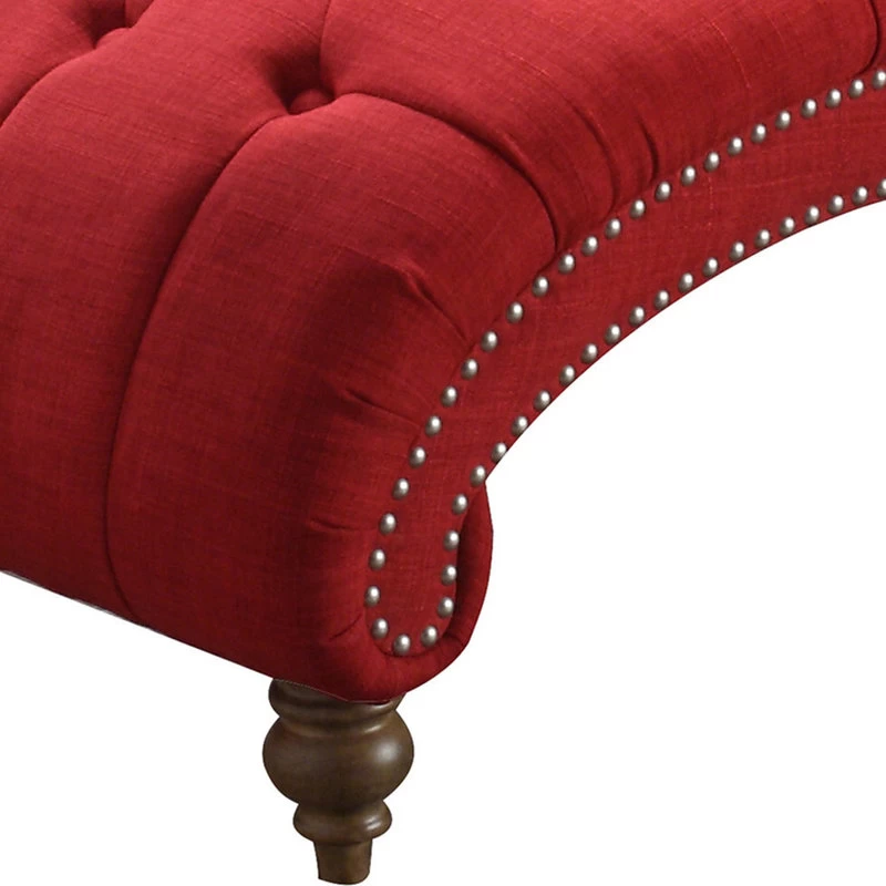 Yarmouth Chaise Lounge, Burgundy - Image 4