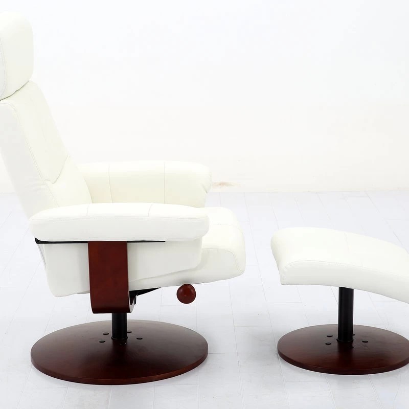 Roma Recliner In Brown Polyurethane By "Comfort Chair" Collection, White - Image 5