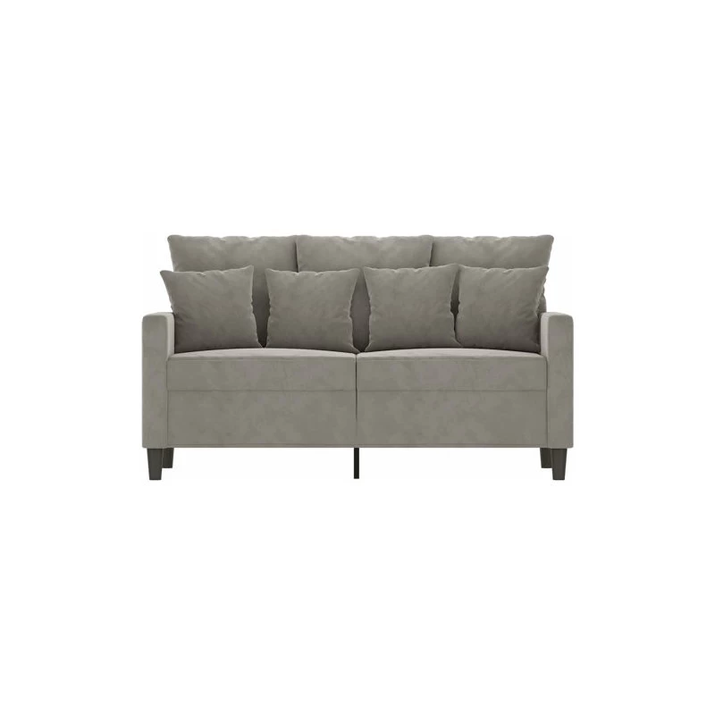 VidaXL 2-Seater Sofa Light Gray Velvet Living Room Lounge Seating Couch Settee - Image 3
