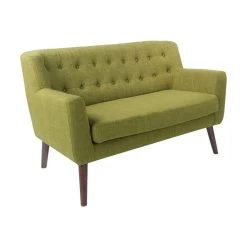 Mill Lane Loveseat With Coffee Legs, Green