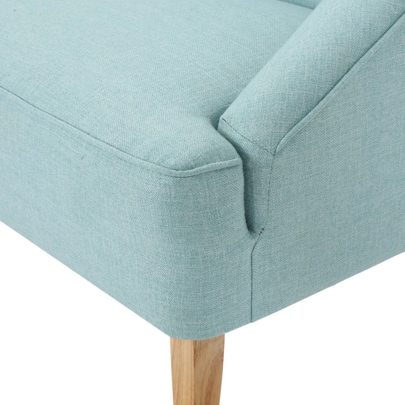 GDF Studio Jasper Mid Century Modern Fabric Loveseat, Light Blue - Image 4