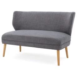 GDF Studio Dumont Mid Century Modern Fabric Loveseat Sofa Settee, Light Gray