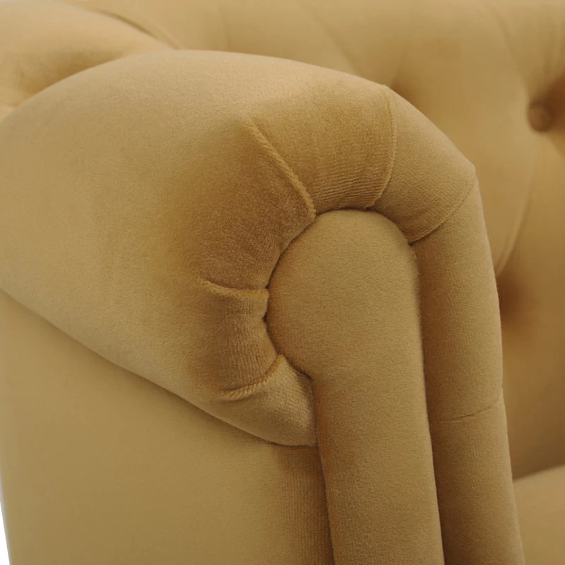 Katherine Tufted Accent Chair, Mustard Gold Velvet - Image 10