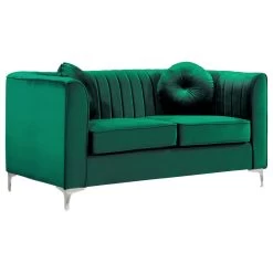 Isabelle Velvet Loveseat, Green