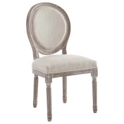 Emanate Vintage French Upholstered Fabric Dining Side Chair Eei-2821-Bei