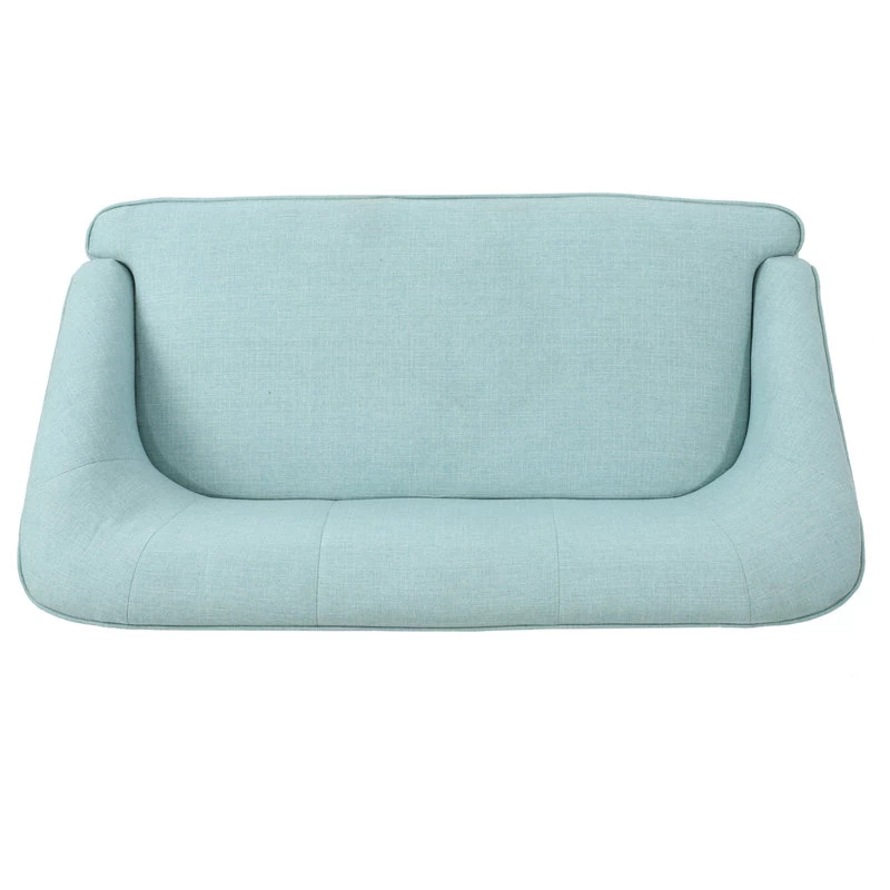 GDF Studio Jasper Mid Century Modern Fabric Loveseat, Light Blue - Image 10