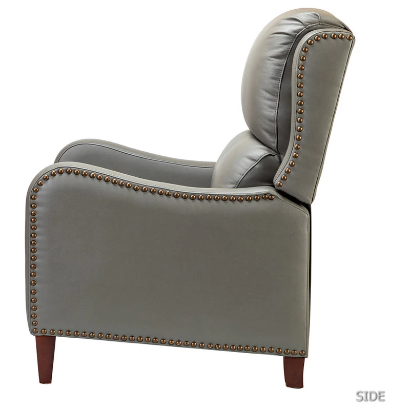 Genuine Leather Cigar Recliner With Wingback, Dove - Image 4