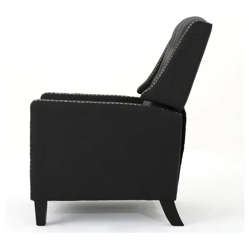 GDF Studio Ingrid Tufted Back Fabric Recliner Chair, Dark Charcoal - Image 11