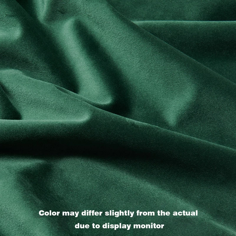 Round Pleated Golden Base Velvet Ottoman, Dark Green - Image 7