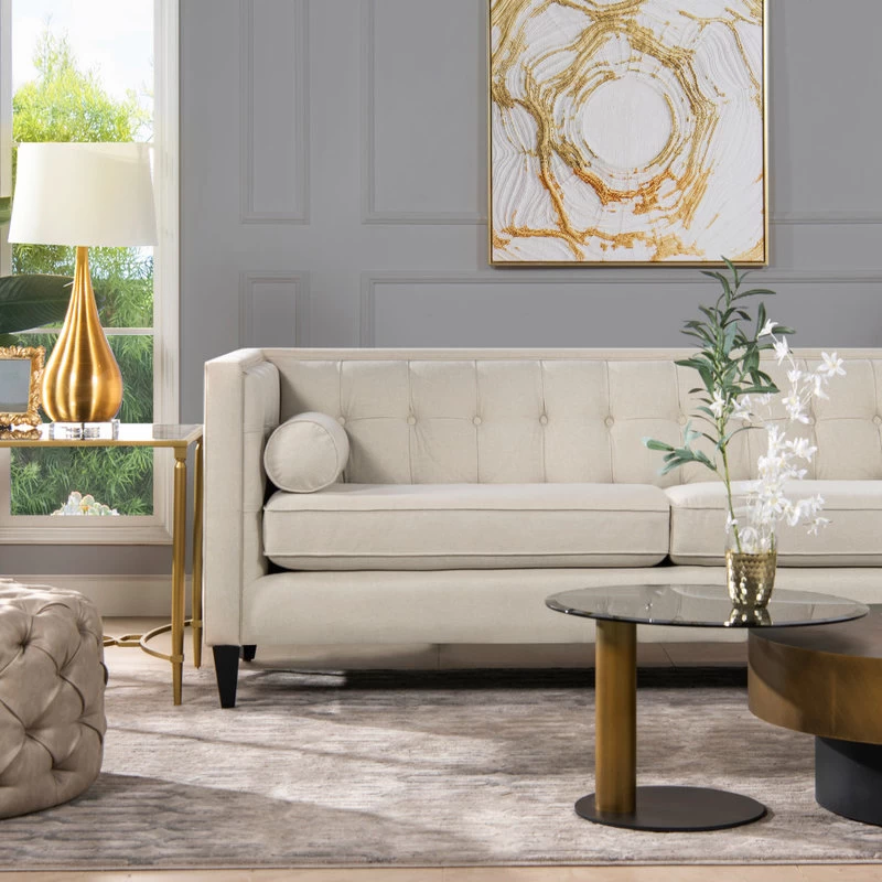 Jack 84" Modern Tuxedo Tufted Sofa, Sky Neutral Beige - Image 9