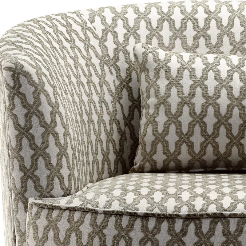 Dmitri Swivel Barrel Chair, Beige, White - Image 4