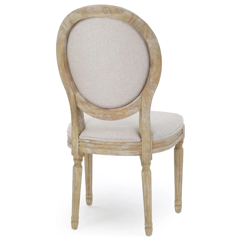 GDF Studio Phinnaeus French Country Fabric Dining Chairs (Set Of 2), Griege/Natural - Image 12
