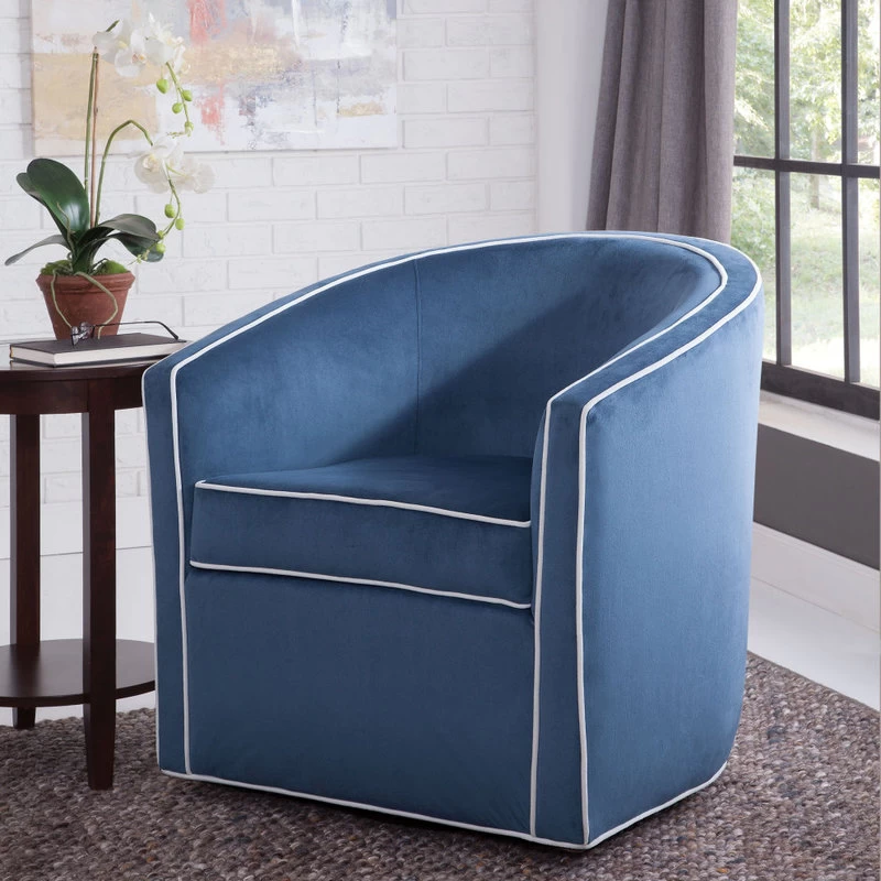 Keely Swivel Chair, Blue - Image 5