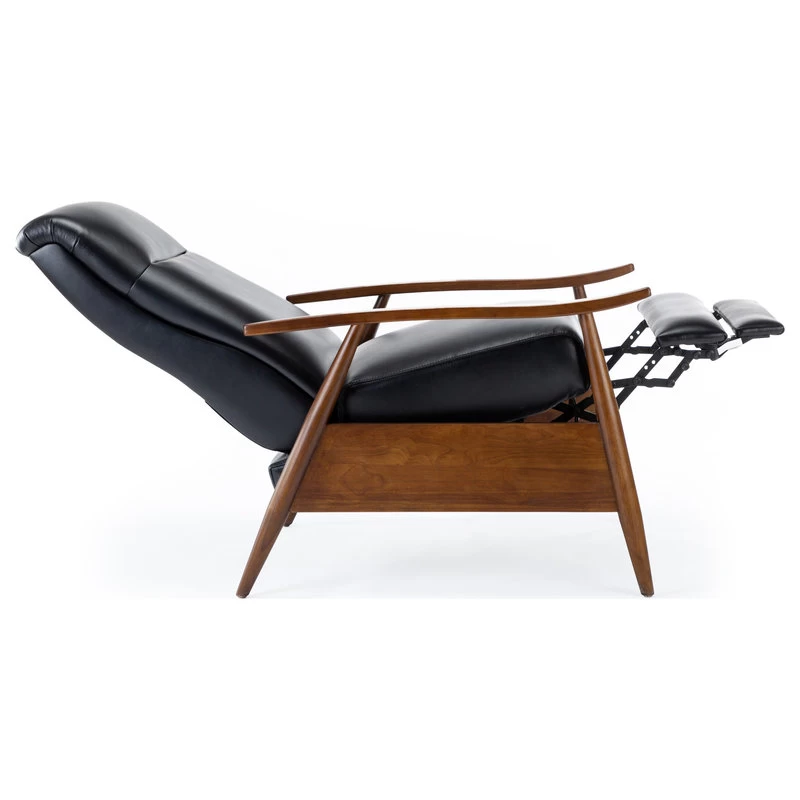 Solaris Wood Arm Push Back Recliner, Black - Image 5