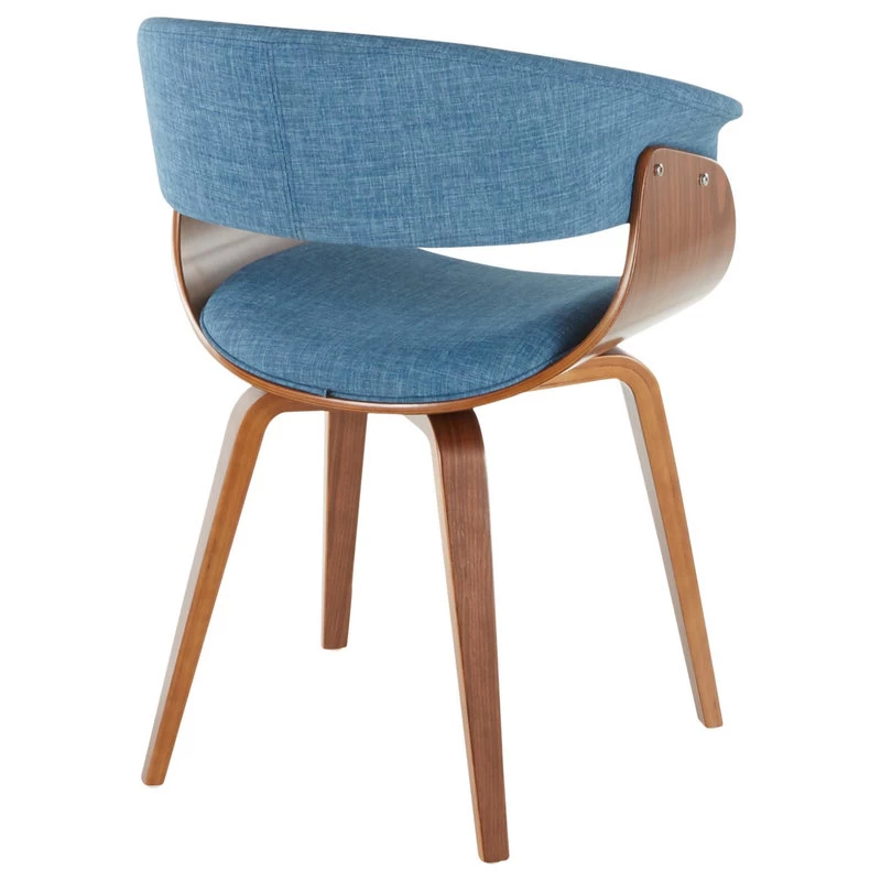 The Antonia Accent Chair, Blue, Fabric And Wood - Image 4
