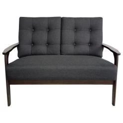 Athena Waffle Stitch Tufted Accent Arm Chair With Rubberwood Legs