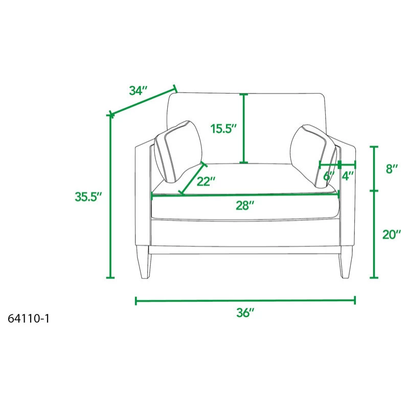 Knox 36" Modern Farmhouse Arm Chair, Olive Green Performance Velvet - Image 13