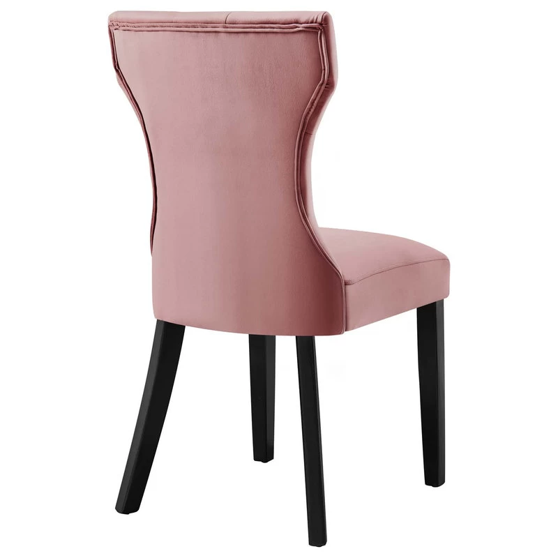Silhouette Performance Velvet Dining Chairs, Set Of 2, Dusty Rose - Image 4
