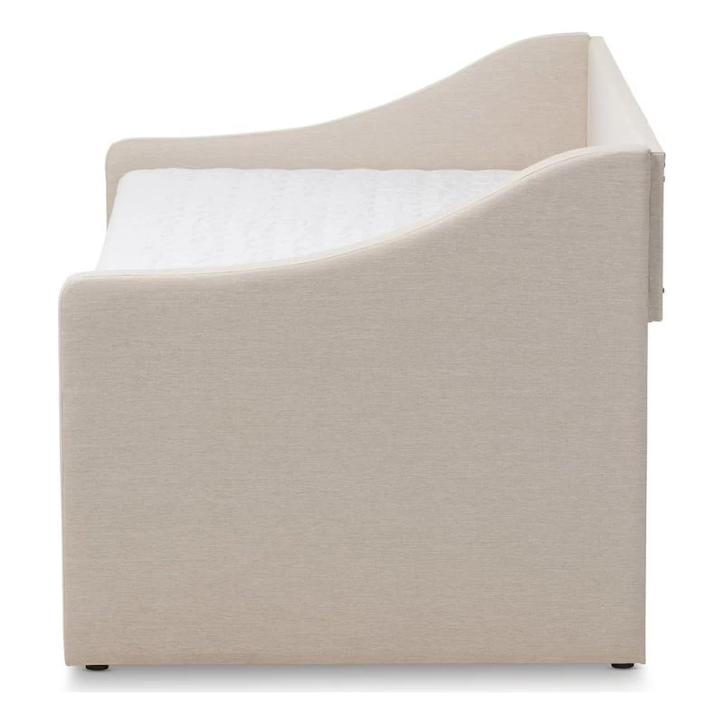 Baxton Studio Barnstorm Modern And Contemporary Beige Fabric Upholstered Daybed - Image 3