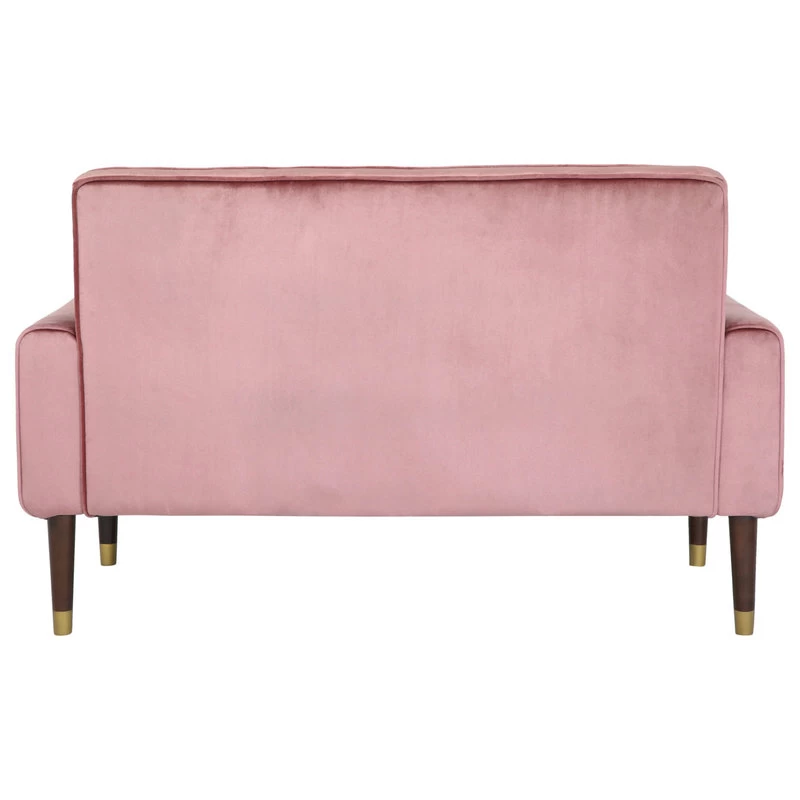 Aubrie Tufted Velvet Loveseat With Gold Tipped Tapered Legs, Blush, Gold Finish - Image 7