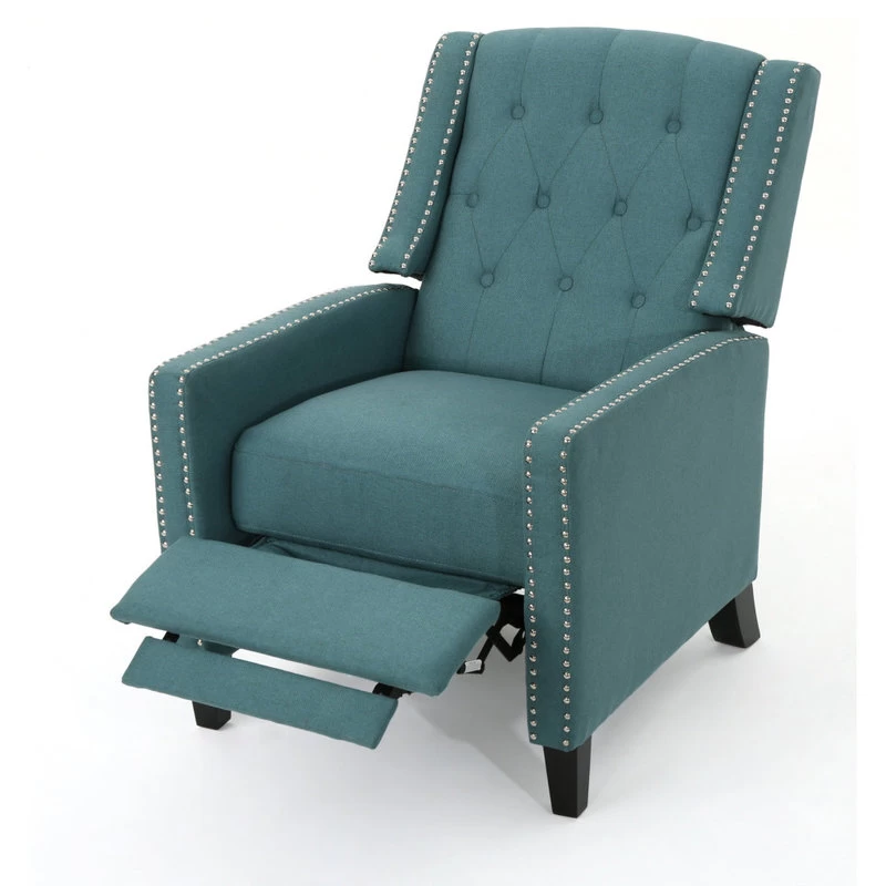 GDF Studio Izaak Tufted Back Fabric Recliner Chair, Dark Teal - Image 7