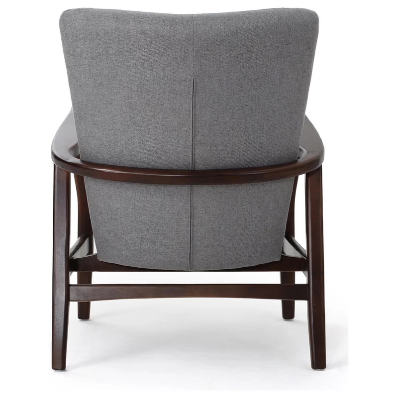 GDF Studio Suffolk French Style Fabric Arm Chairs, Gray, Set Of 2 - Image 6