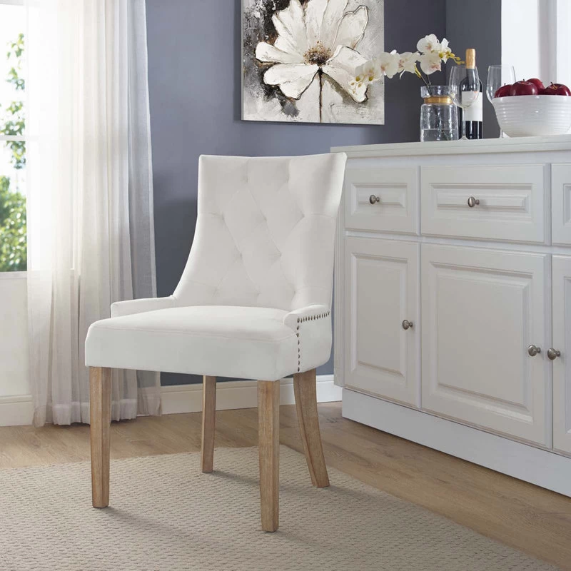 Pose Velvet Dining Chair, Ivory - Image 5