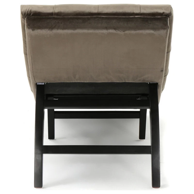 GDF Studio Garamond Tufted New Velvet Chaise Lounge, Gray - Image 7