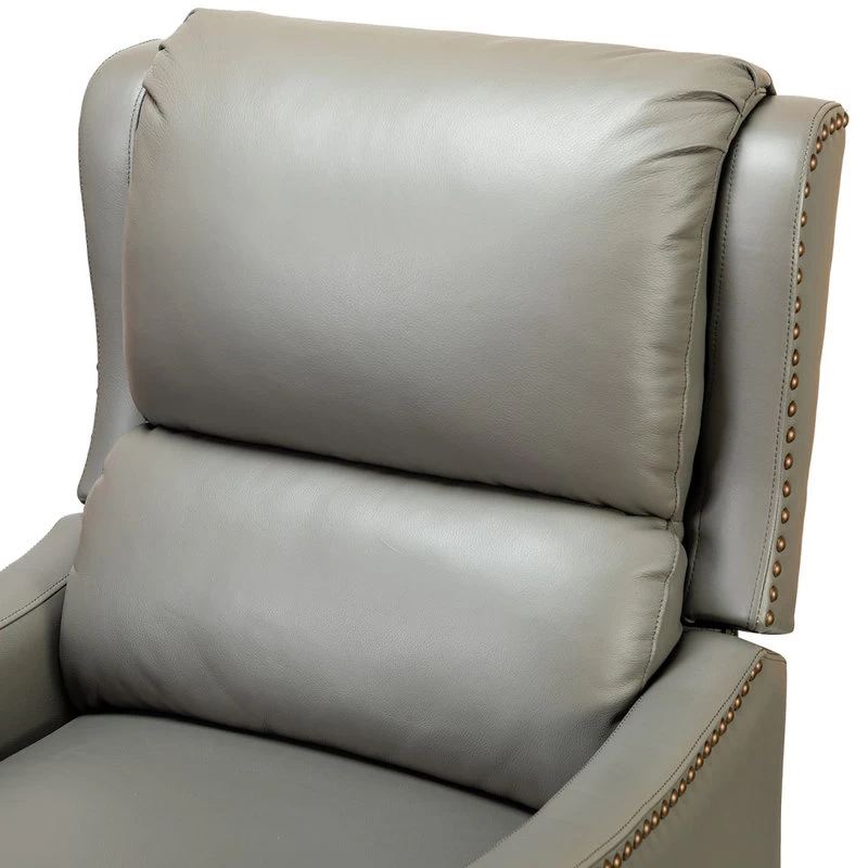 Genuine Leather Cigar Recliner With Wingback, Dove - Image 7