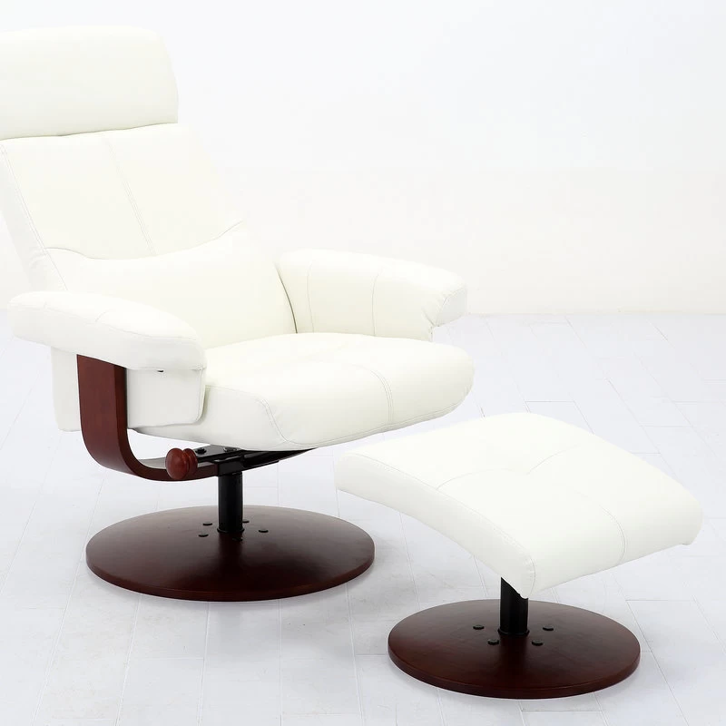 Roma Recliner In Brown Polyurethane By "Comfort Chair" Collection, White - Image 4