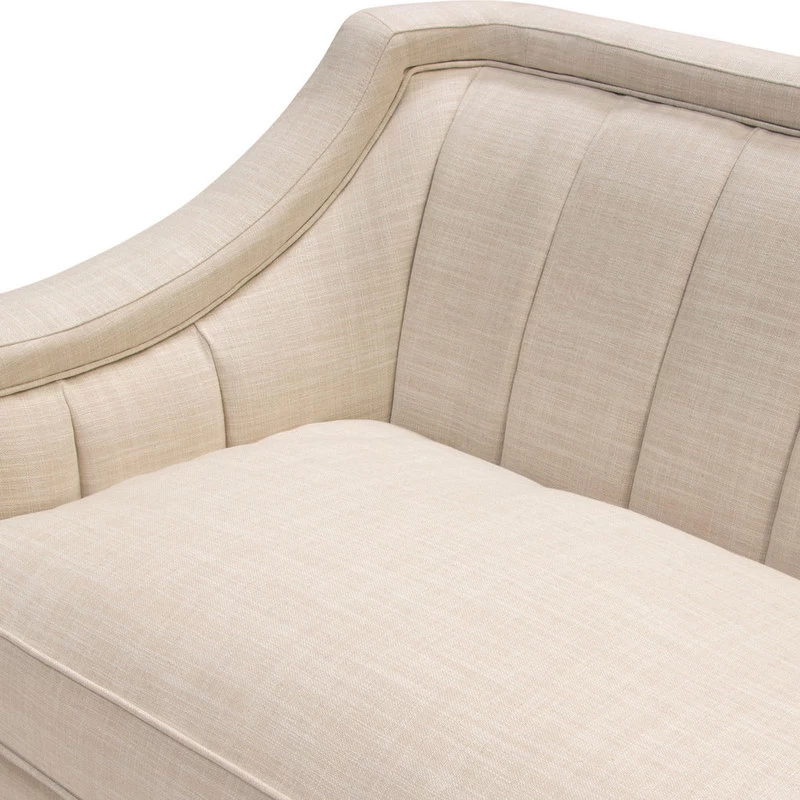 Diamond Sofa Croft Fabric Sofa, Sand Linen Fabric, Gold Metal Criss-Cross Frame - Image 3