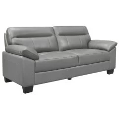 Escolar Leather Sofa Collection, Gray, Sofa