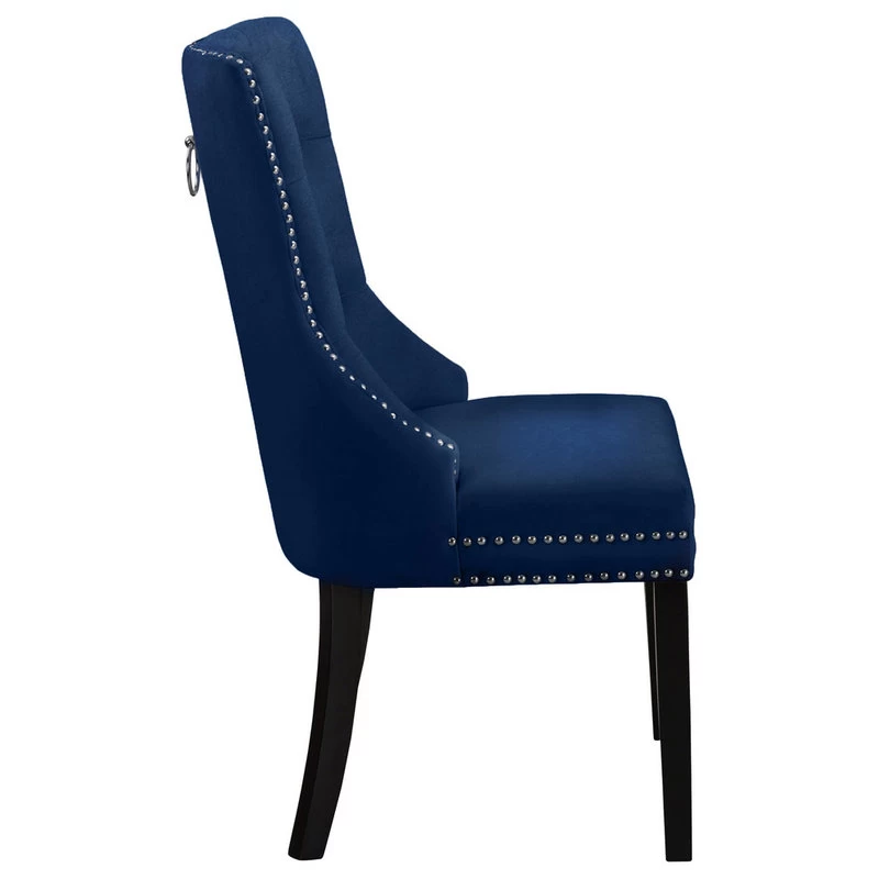 The Monarch Dining Chair, Navy, Velvet Set Of 2 - Image 3