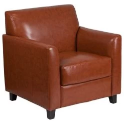 Flash Furniture Hercules Diplomat Leather Reception Chair In Cognac