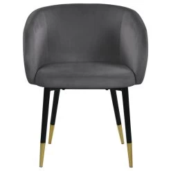 The Soho Dining Chair, Gray, Velvet
