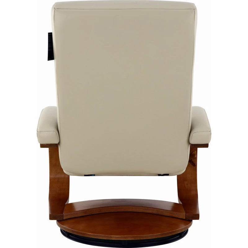 Hamilton Recliner And Ottoman In Beige Air Leather - Image 2