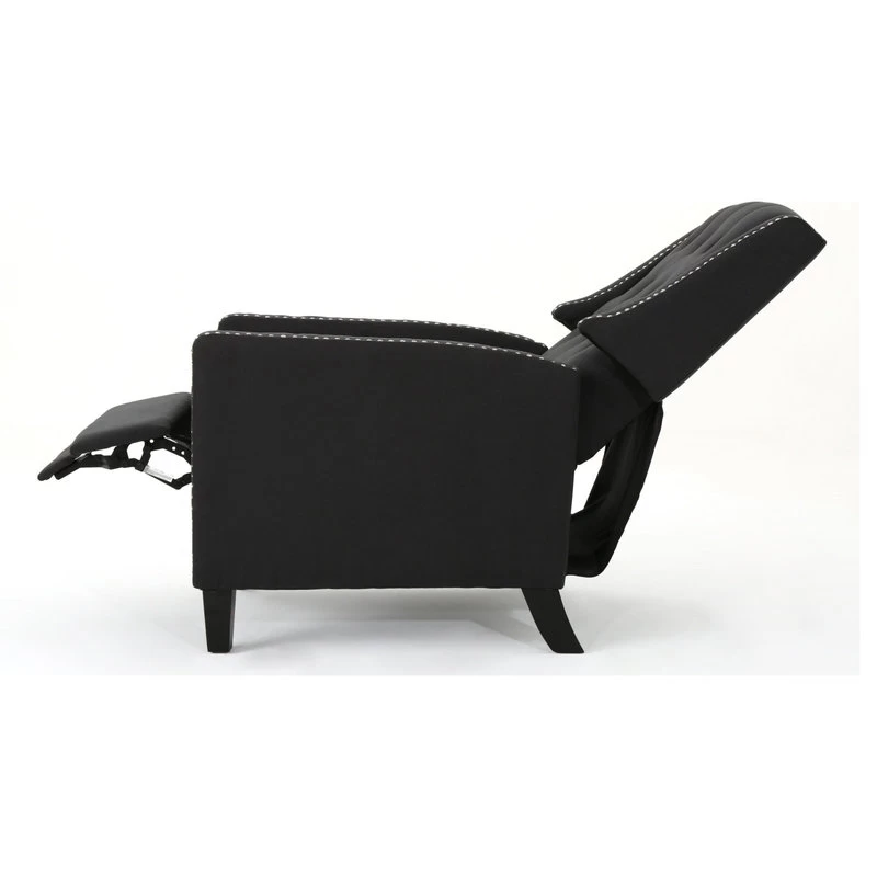 GDF Studio Ingrid Tufted Back Fabric Recliner Chair, Dark Charcoal - Image 12